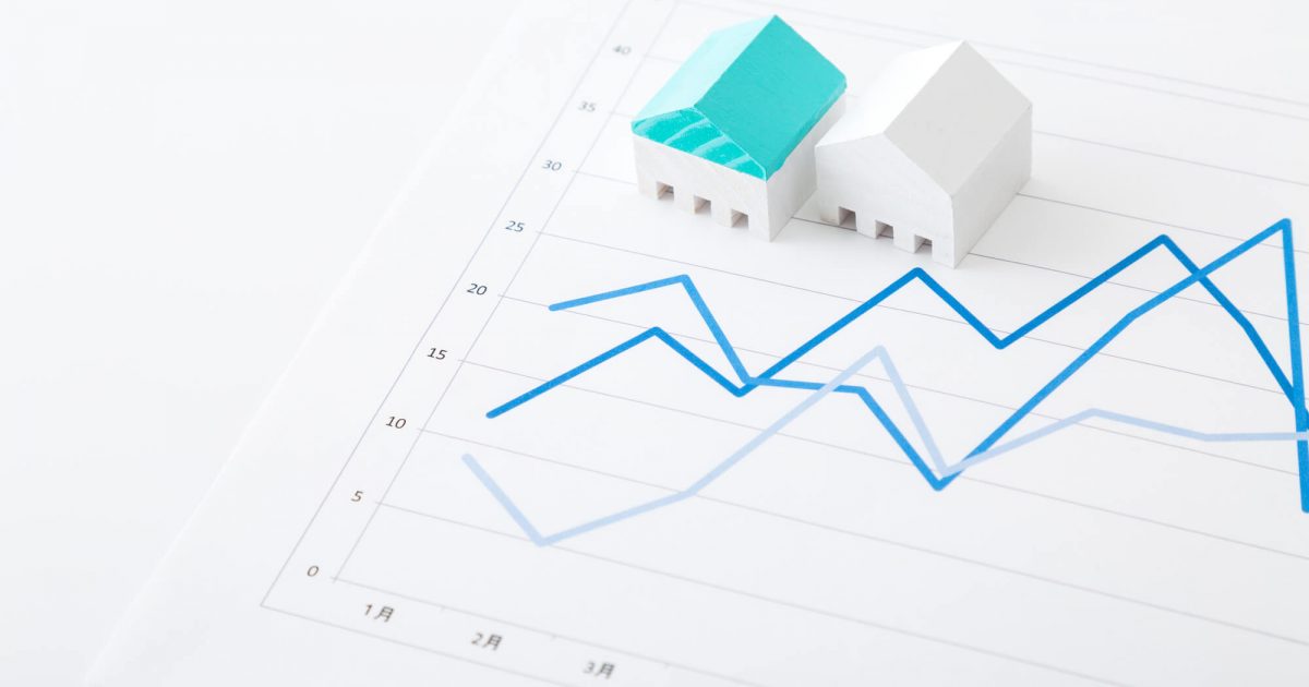 不動産模型と市場価格の推移グラフ